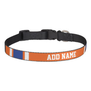 Orange Blue Sports Jersey with Name and Number Pet Collar