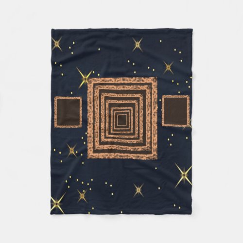 orange blue star custom fleece blanket