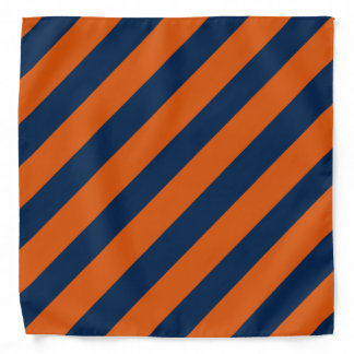 Orange Blue Striped Bandana