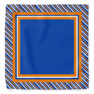 Orange Blue Stripes Block Pattern Bandana