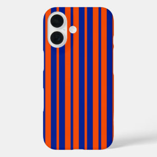 Orange Blue Stylish Stripes Pattern Design  iPhone 16 Case