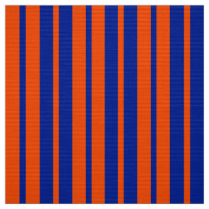 Orange Blue Stylish Stripes Pattern Design Fabric