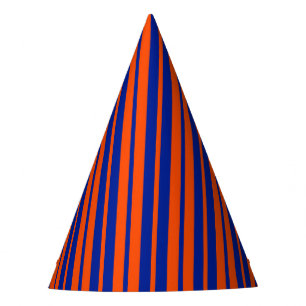 Orange Blue Stylish Stripes Pattern Design  Party Hat