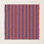 Orange Blue Stylish Stripes Pattern Design  Scarf<br><div class="desc">Vertical Decorative Style Orange and Blue Stripes Seamless Repeat Pattern Design</div>