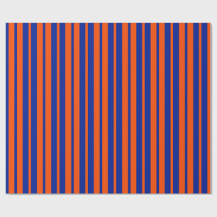 Orange Blue Stylish Stripes Pattern Design  Wrapping Paper