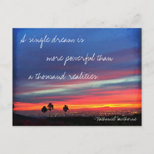 Orange Blue Sunset Single Dream Powerful Quote Postcard