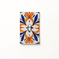 Orange & Blue Symmetrical Abstract Mediterranean
