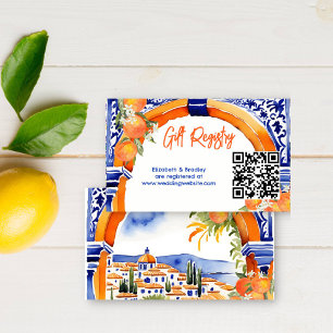 Orange blue talavera tiles qr gift registry enclosure card