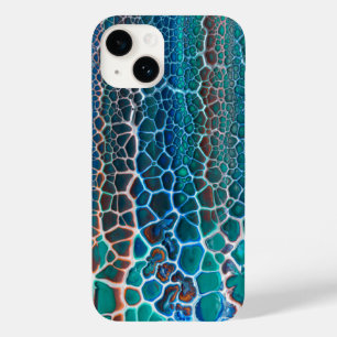 Orange Blue Teal Stained Glass Abstraction Case-Mate iPhone 14 Case