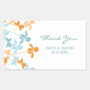 Orange Blue Thank You Wedding Favor Tags
