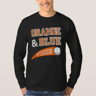 Orange & Blue Vibes Hockey Team Fan T-Shirt