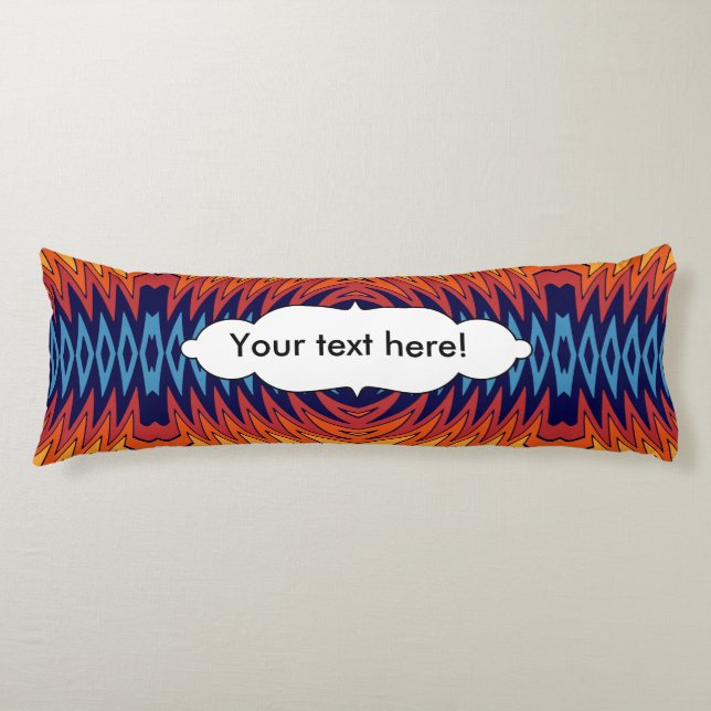 Orange blue windmill abstract design body pillow (Front)