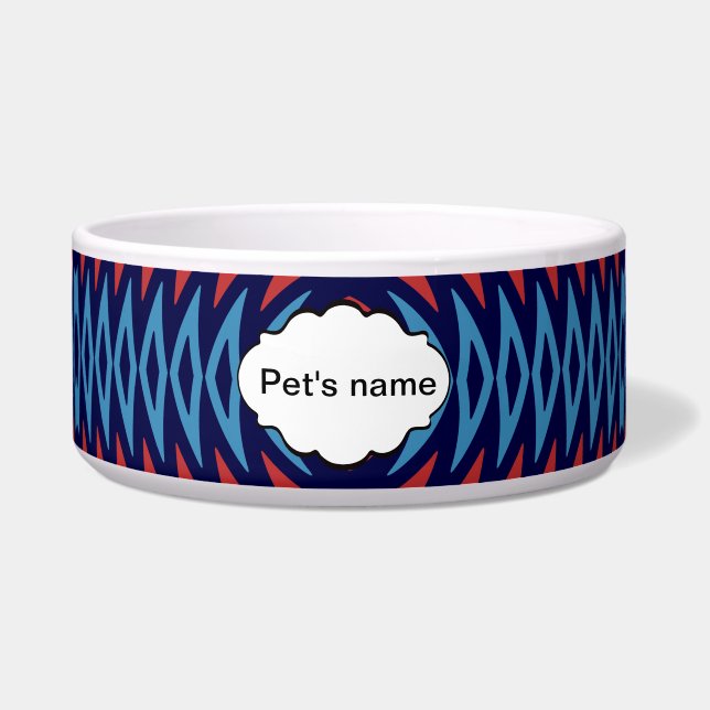 Orange blue windmill abstract design bowl (Front)