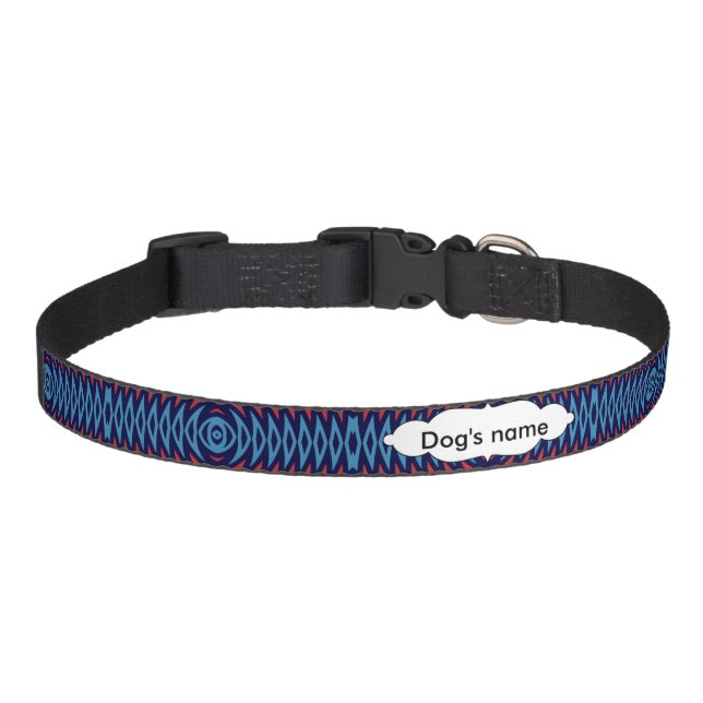 Orange blue windmill abstract design pet collar (Front)