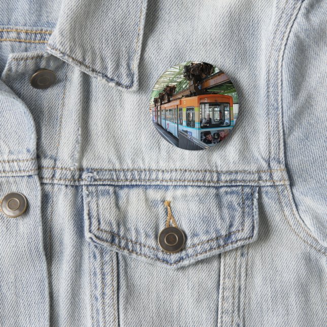 Orange Blue Wuppertal Floating Train Button (In Situ)