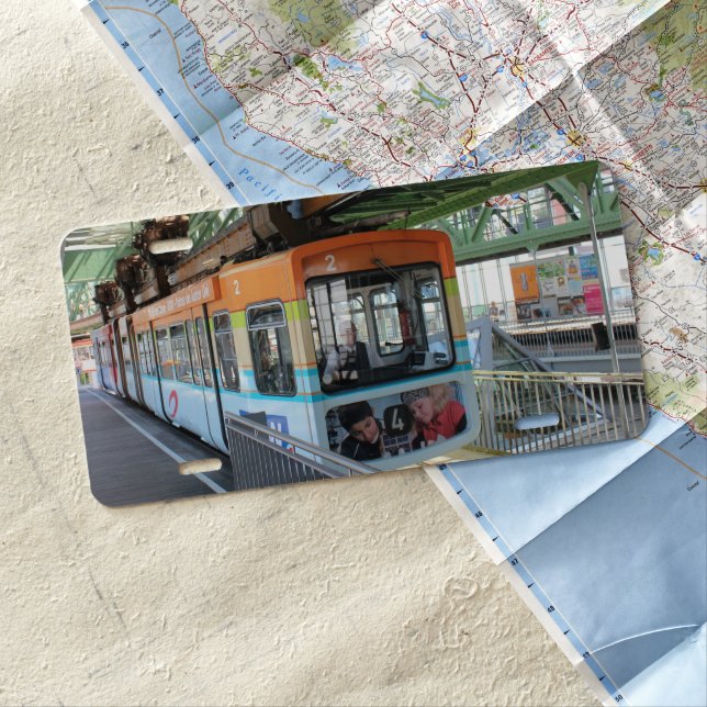 Orange Blue Wuppertal Floating Train License Plate (In Situ)