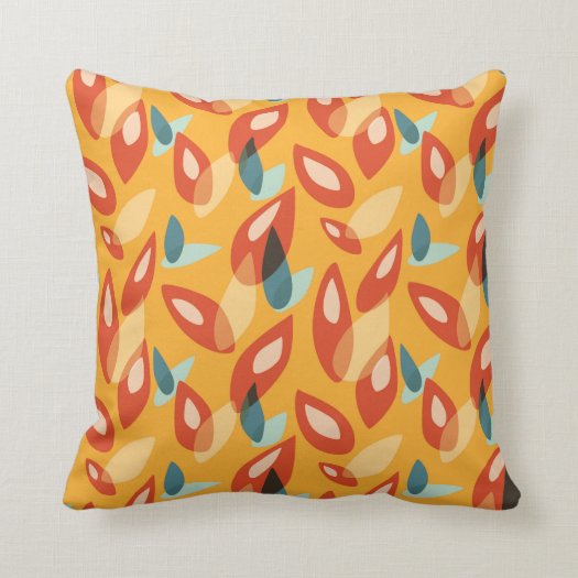 Orange Blue Yellow Abstract Autumn Leaves Pattern