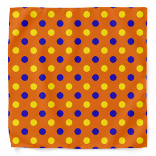 Orange Blue Yellow Polka Dots Design  Bandana