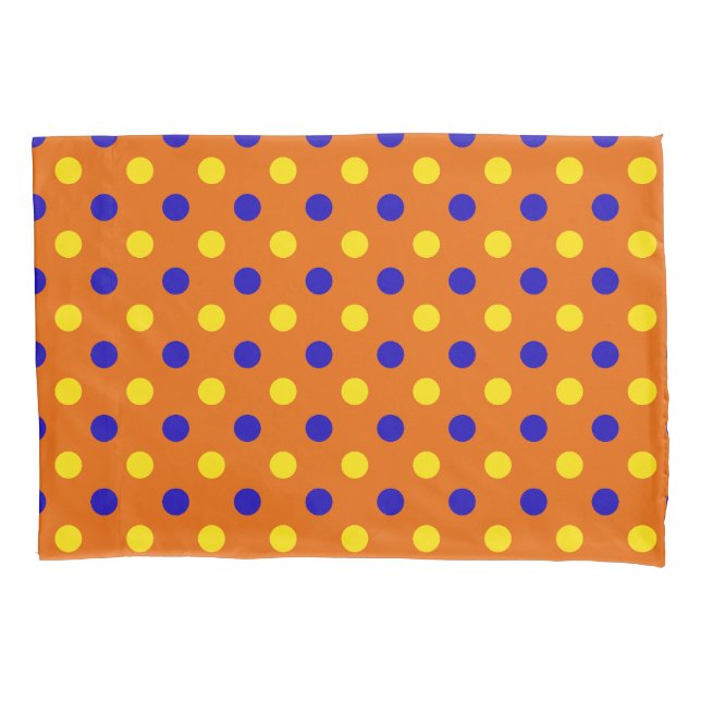 Orange Blue Yellow Polka Dots Design  Pillow Case (Front)