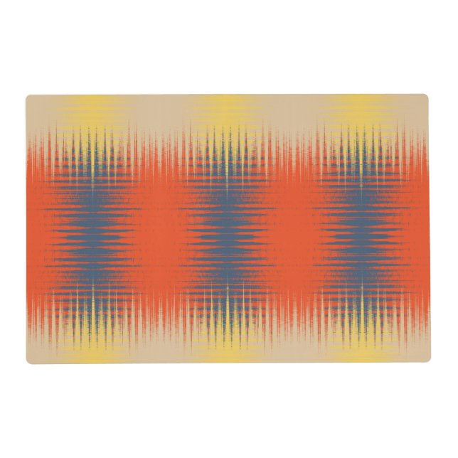 Orange Blue Yellow Red Cream Placemat (Front)
