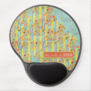 Orange Blue Yellow Stripes Roses Gel Mousepads