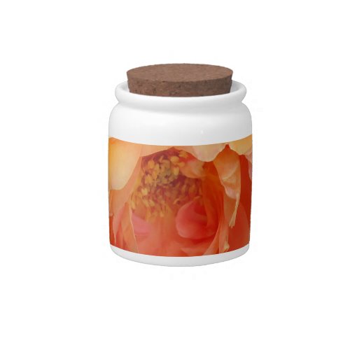 Orange Blush Rose Candy Jar