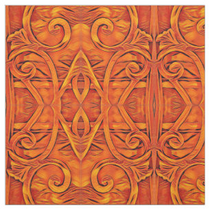 Orange BoHo Abstract Fabric