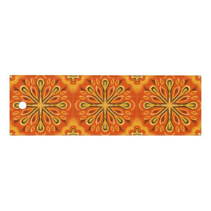 Orange Boho Abstract Flower Pattern Decorative Ruler