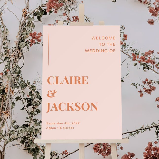 Orange Boho Disco Wedding Welcome Sign (Creator Uploaded)