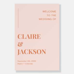Orange Boho Disco Wedding Welcome Sign