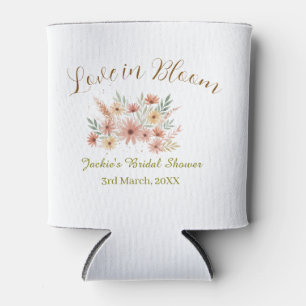 Orange boho love in Bloom bridal shower name retro Can Cooler