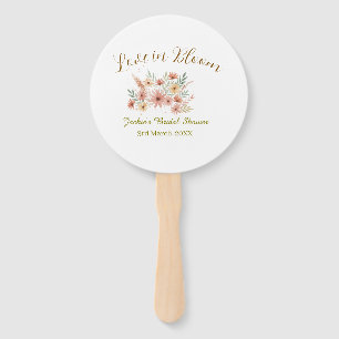 Orange boho love in Bloom bridal shower name retro Hand Fan