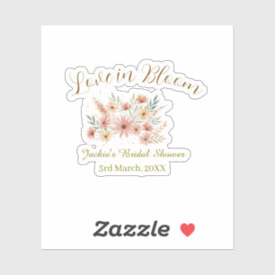 Orange boho love in Bloom bridal shower name retro Sticker