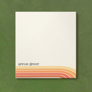 Orange Boho Retro Stripes Notepad