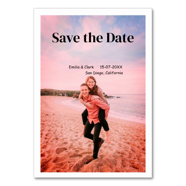 orange boho save the date QR add website name phot Table Number (Front)