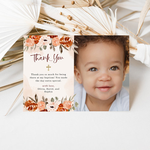 Orange Boho | Watercolor Blush Baptism Photo
