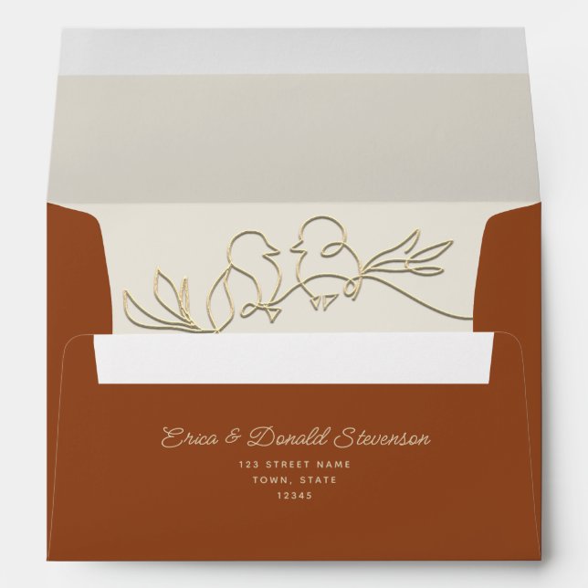 Orange Boho Wedding Envelope (Back (Bottom))