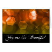 Orange Bokeh 1 You are So Beautiful Romance Card (Front Horizontal)