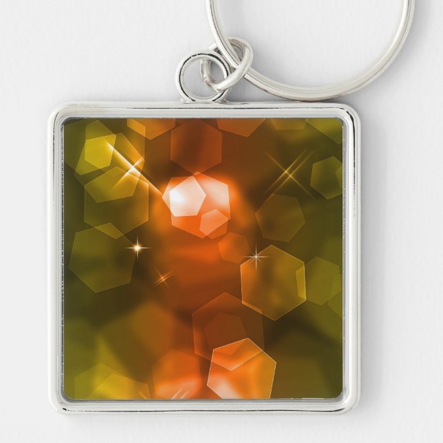 Orange Bokeh Design 1 :: Abstract Ar Keychain (Front)