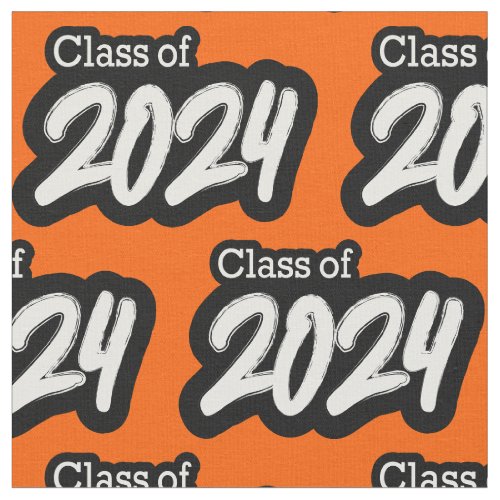 Orange Bold Brush Class of 2024 Fabric