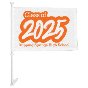 Orange Bold Brush Class of 2025 Car Flag