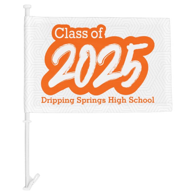 Orange Bold Brush Class of 2025 Car Flag (Front)