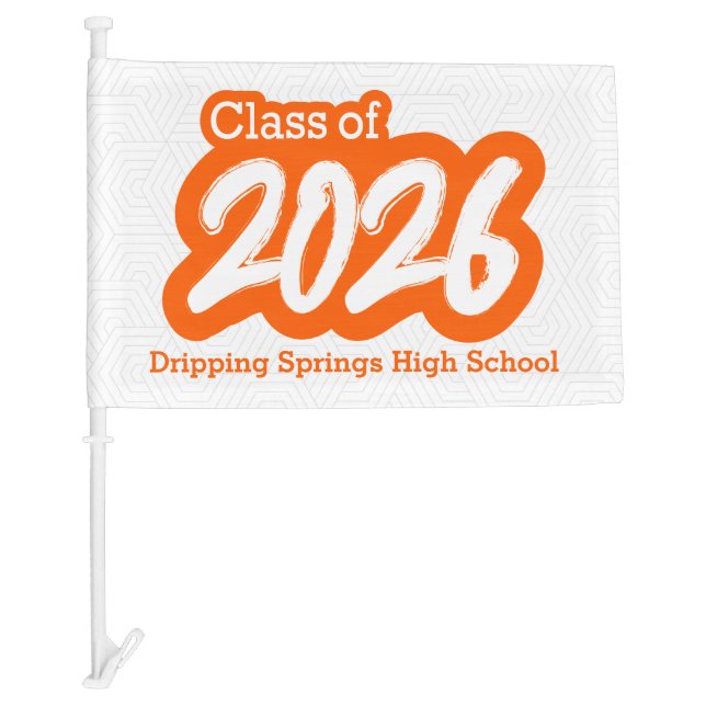 Orange Bold Brush Class of 2026 Car Flag (Front)