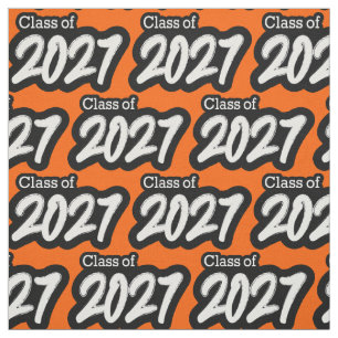 Orange Bold Brush Class of 2027 Fabric