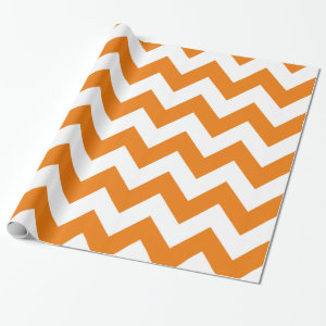Orange Bold Chevron Gift Wrap Paper
