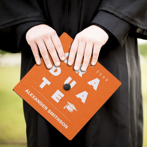 Orange Bold GRADUATE Letters and Cap