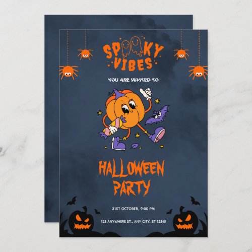 Orange Bold Halloween Party Invitation