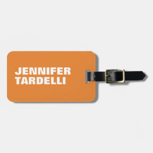 Orange Bold Minimalist Modern Elegant Professional Luggage Tag