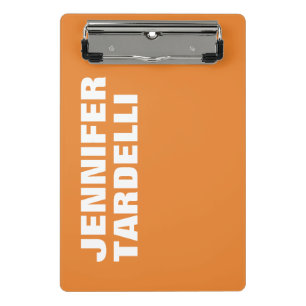 Orange Bold Minimalist Modern Elegant Professional Mini Clipboard