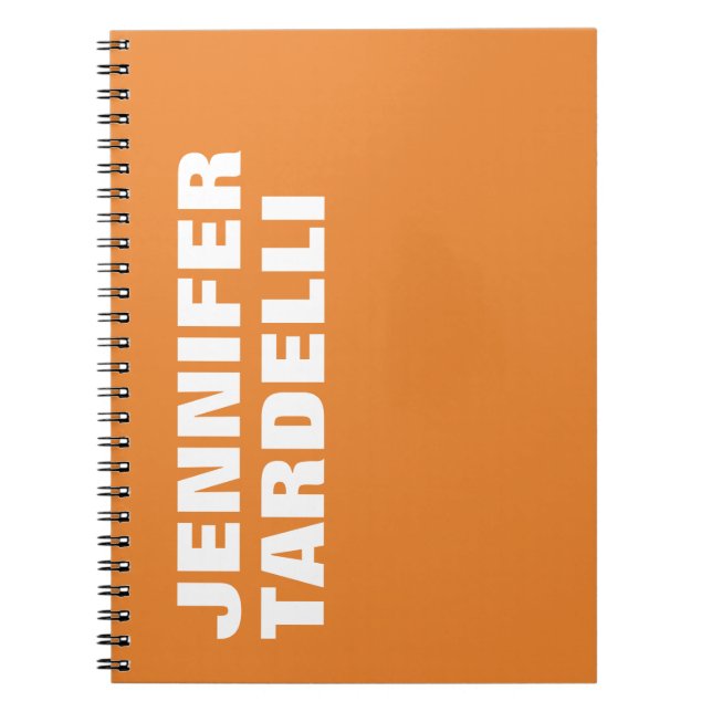 Orange Bold Minimalist Modern Elegant Professional Notebook (Front)